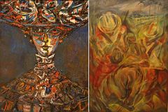 69 Havana Museo Nacional de Bellas Artes - Rene Portocarrero, Retrato de Flora No. 23 - Carlos Enriquez Gomez, El Rapto de las Mulatas